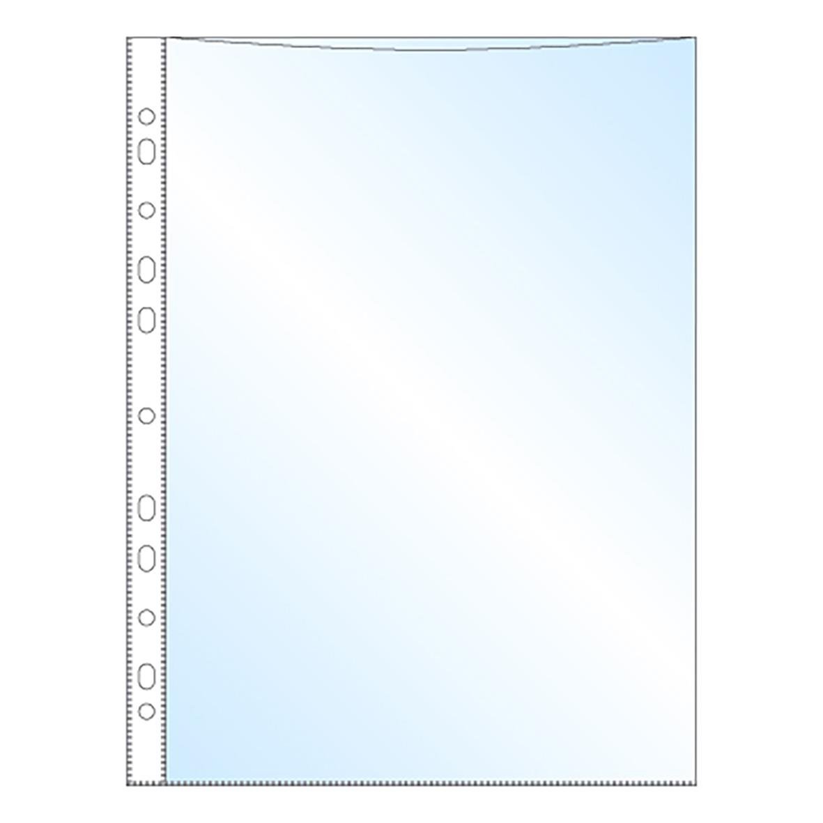 Plastficka AllOffice PP 0,06mm präglad A4, ljusblå, med hål för pärm