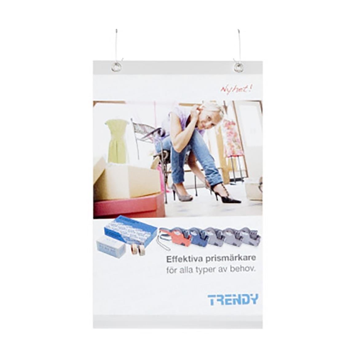 Plastficka för A4, hängande, transparent, används för förvaring och organisering