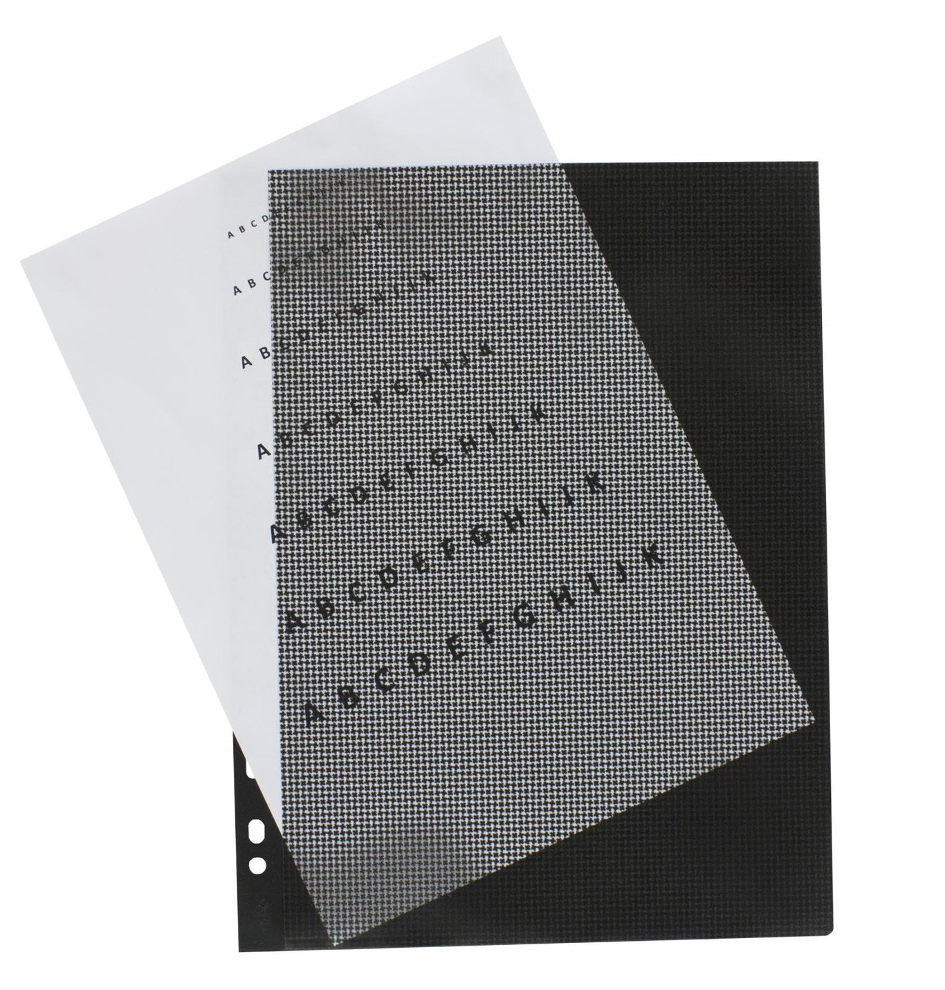 Transparent mappficka i svart för A4-papper, 0,17/0,35mm tjocklek