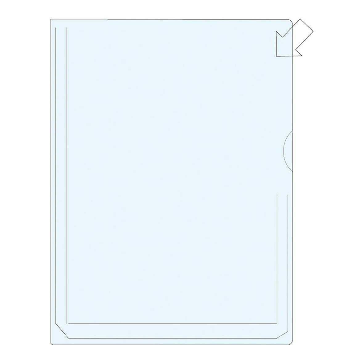 Transparent aktmapp i plast med halvöppet lock för A4-ark, 0,18mm tjocklek