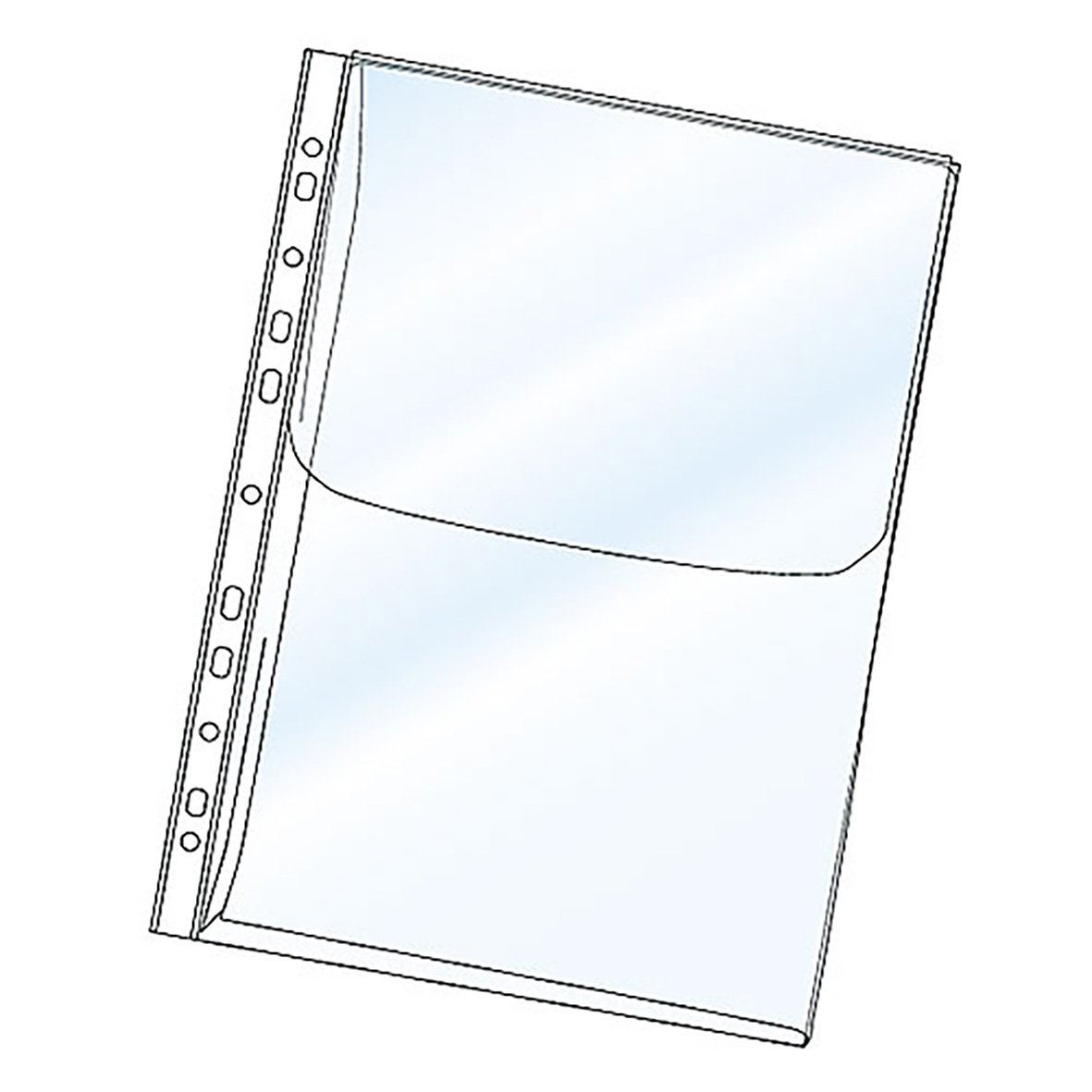 Transparent A4 bälgficka med klaff i 0,18mm plast