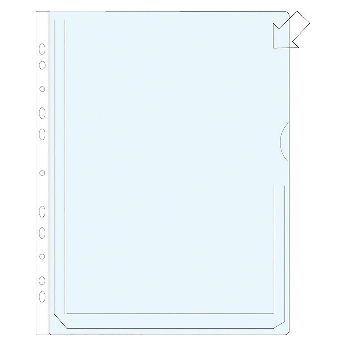 Bälgficka PP halvöppen längsida 0,18mm A4