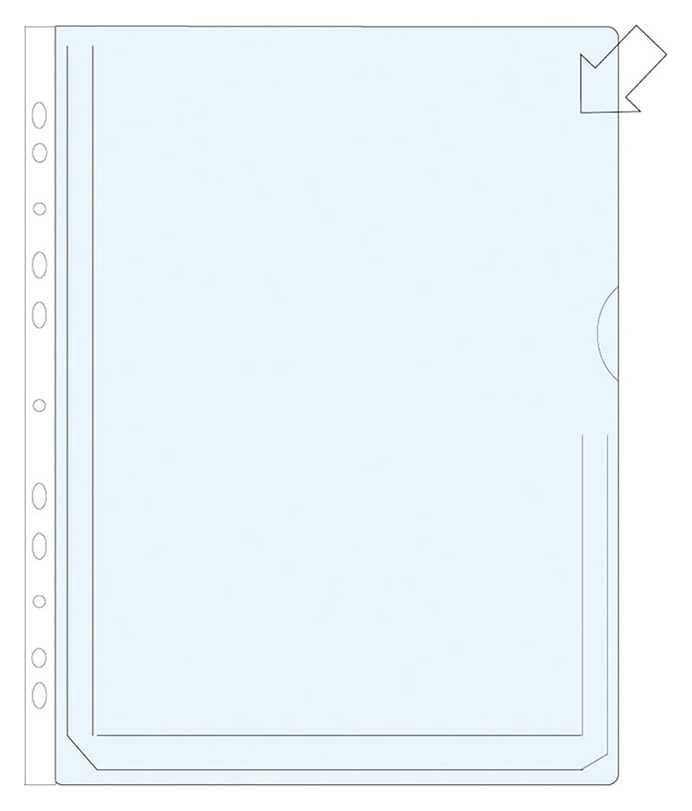 Bälgficka PP halvöppen långsida transp. A4 0,18mm 11030214