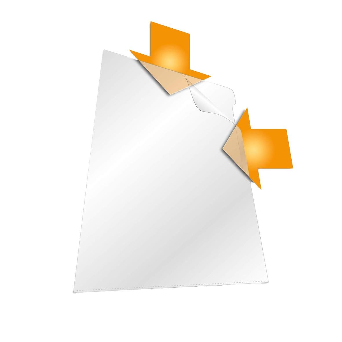 Transparent plastmapp av hållbar ECO-typ, 0,10mm tjock, A4-storlek med klämmor