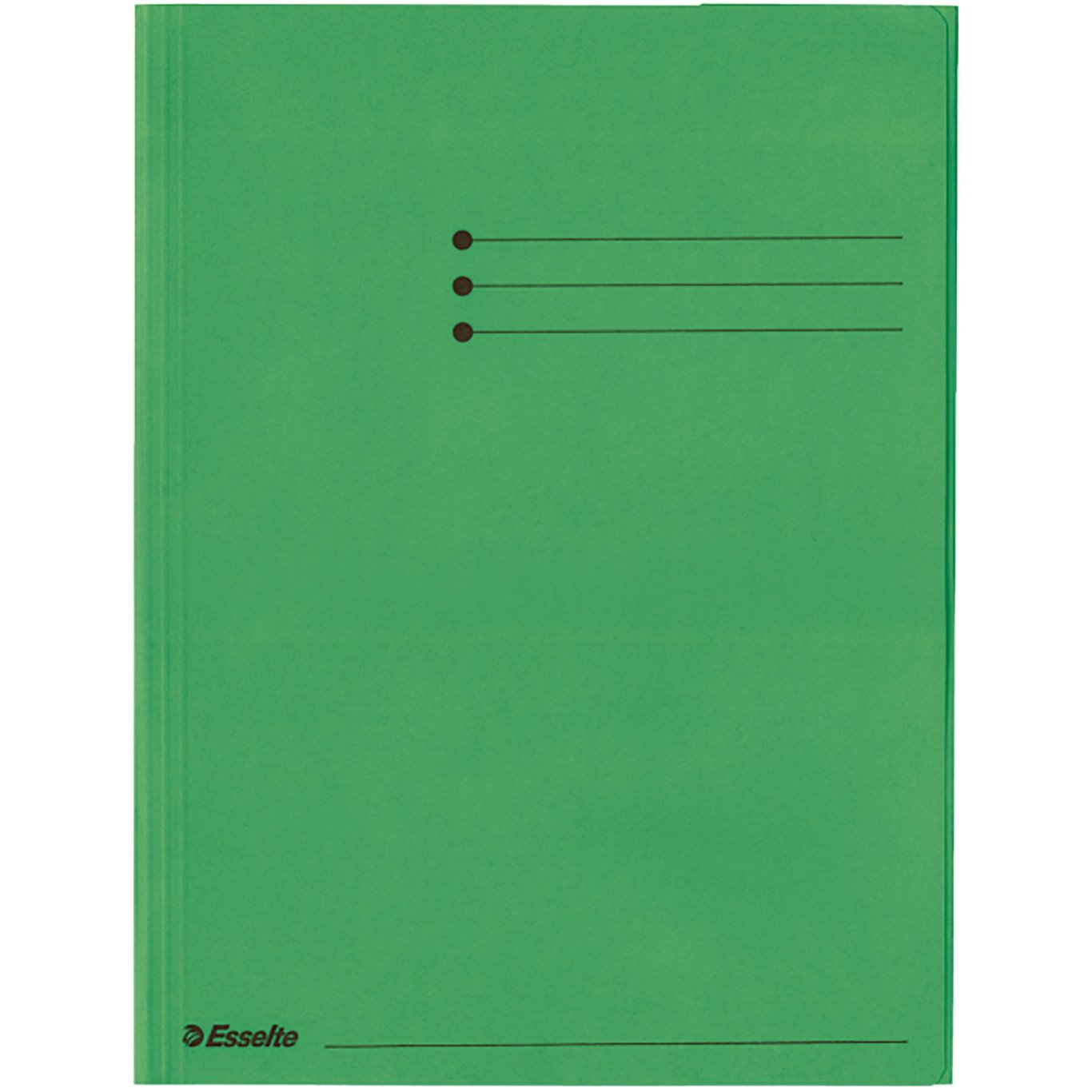 Grön A4 mapp med tre klaffar och plats för anteckningar