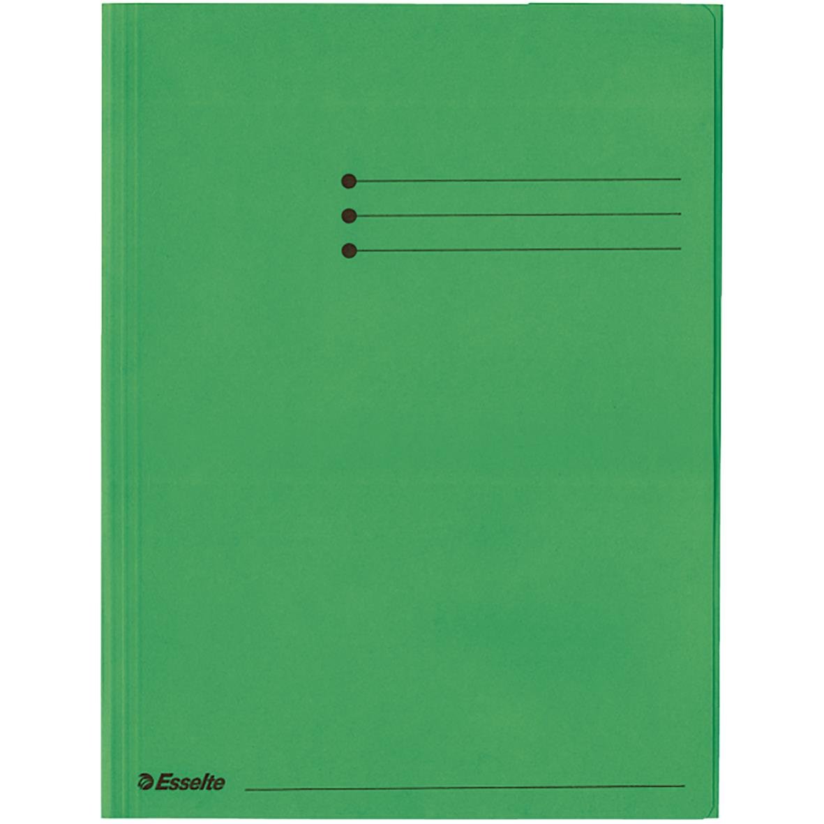 Grön A4 mapp med tre klaffar och plats för anteckningar