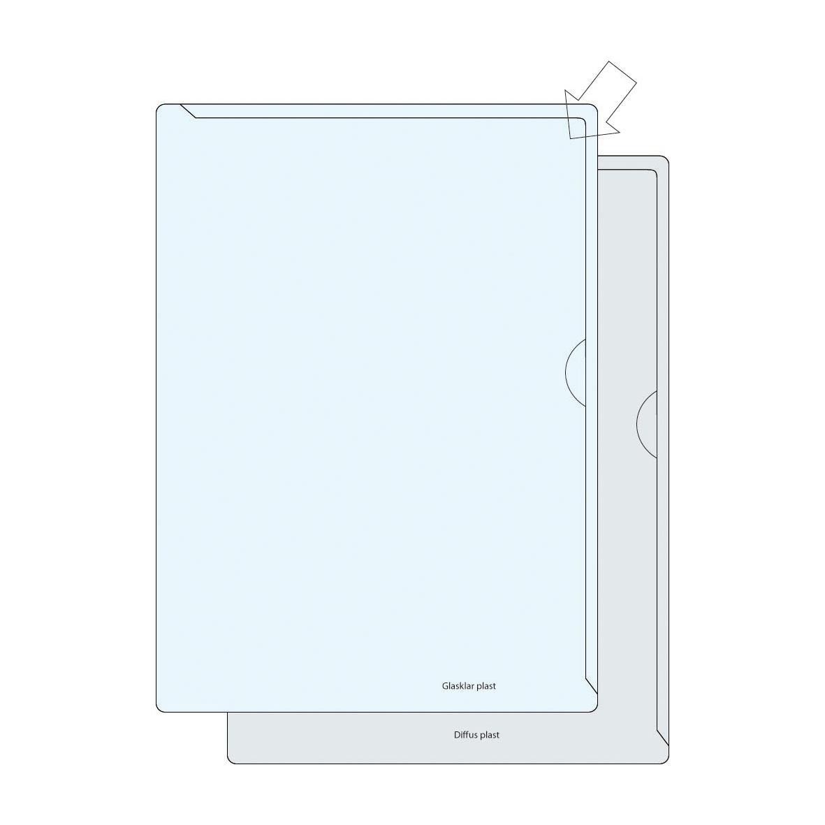 Klar PVC-aktmapp A4, 0,12 mm tjock, transparent plast