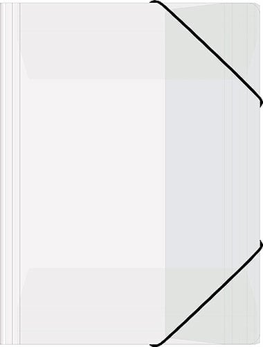 Transparent A4 PP 3-klaff snoddmapp med svart snodd