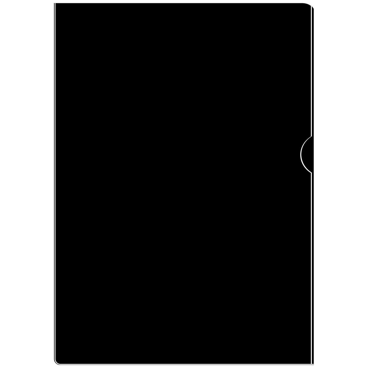 Svart plastmapp i kraftig PP-material, A4, 0,35mm tjocklek