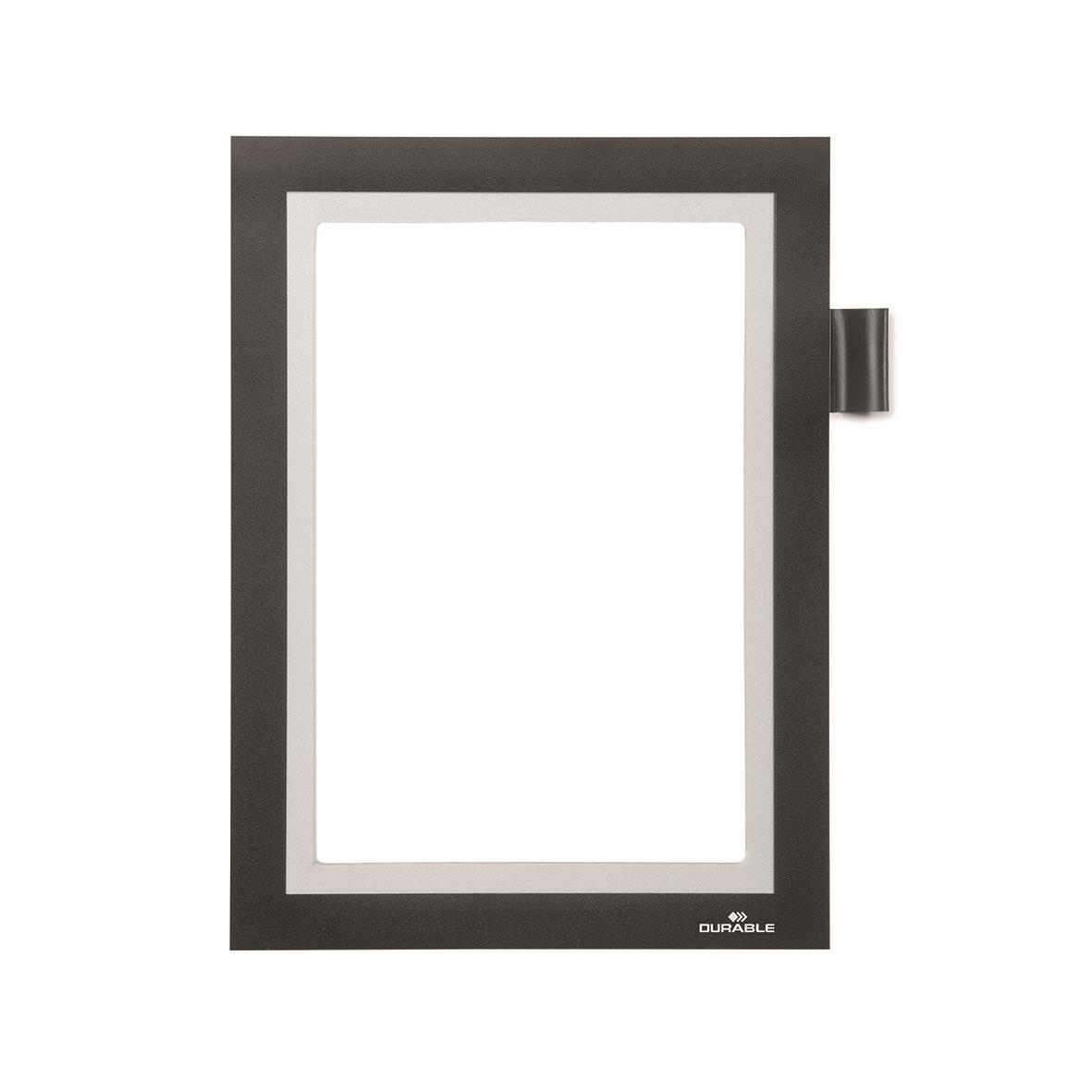 Svart självhäftande notesram för anteckningar på A5-ark, inramad i Duraframe