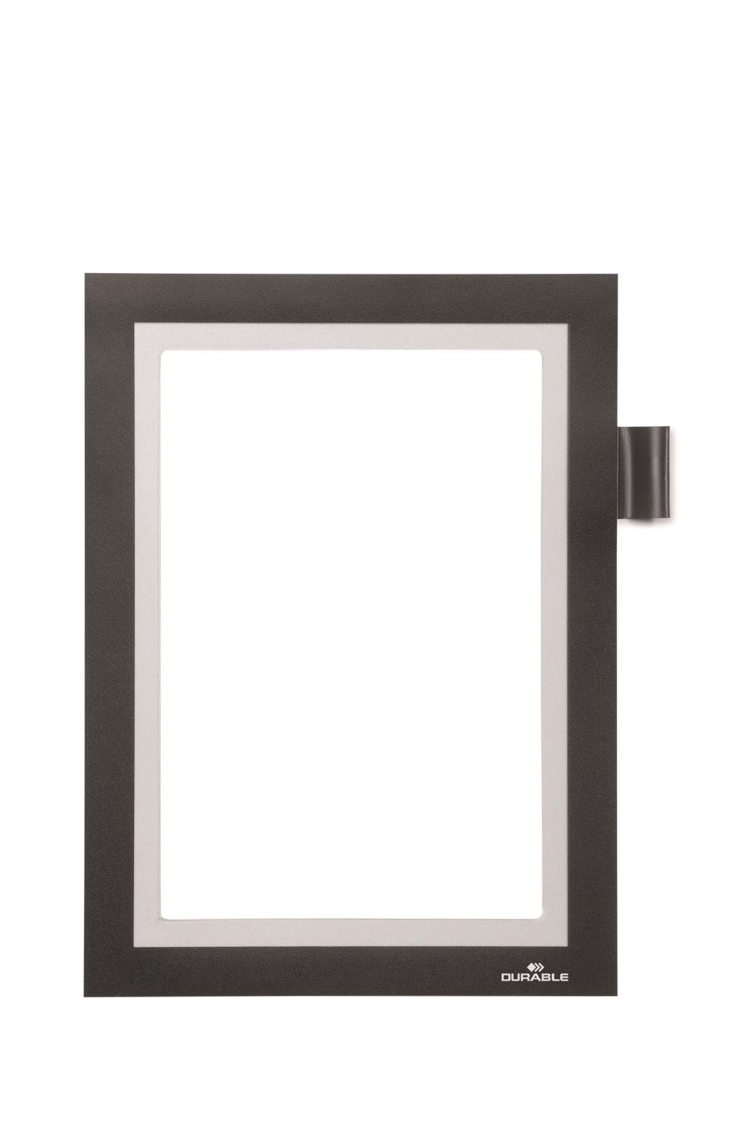 Svart självhäftande notesram för anteckningar på A5-ark, inramad i Duraframe
