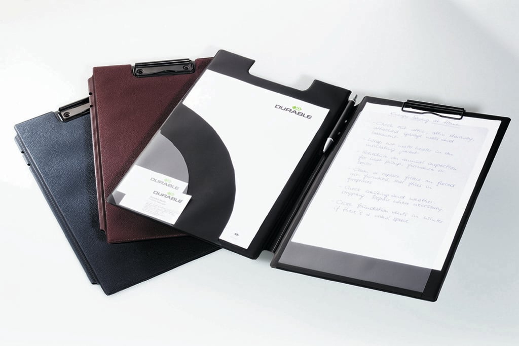 Skrivplatta Durable 2331 Dubbel svart A4+ med papper och clip