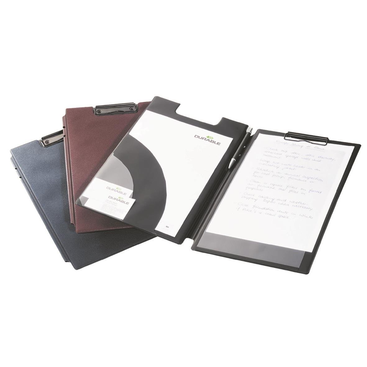 Skrivplatta Durable 2331 Dubbel svart A4+ med papper och clip