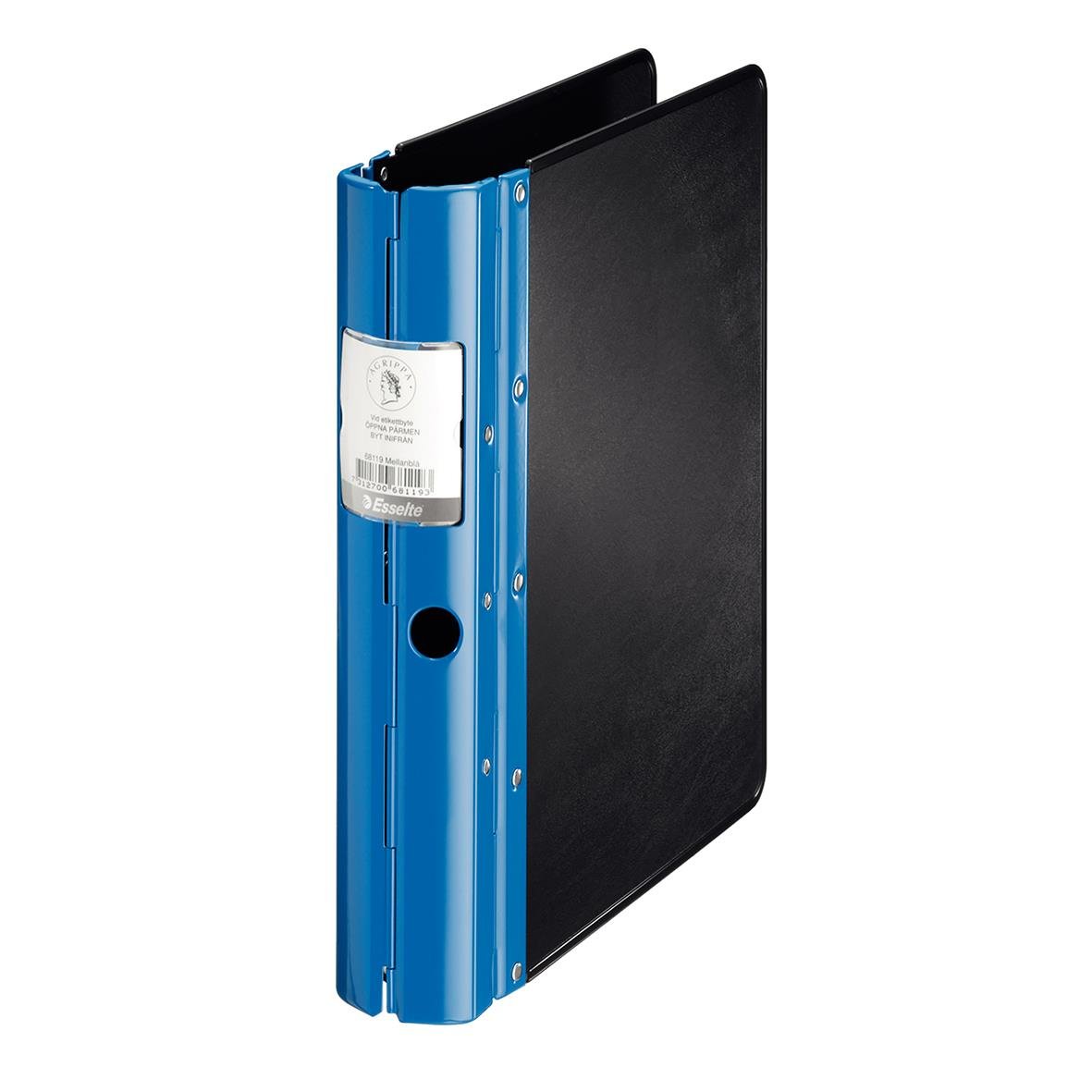 Blå Agrippa Classic 60mm gaffelpärm för A4+ papper