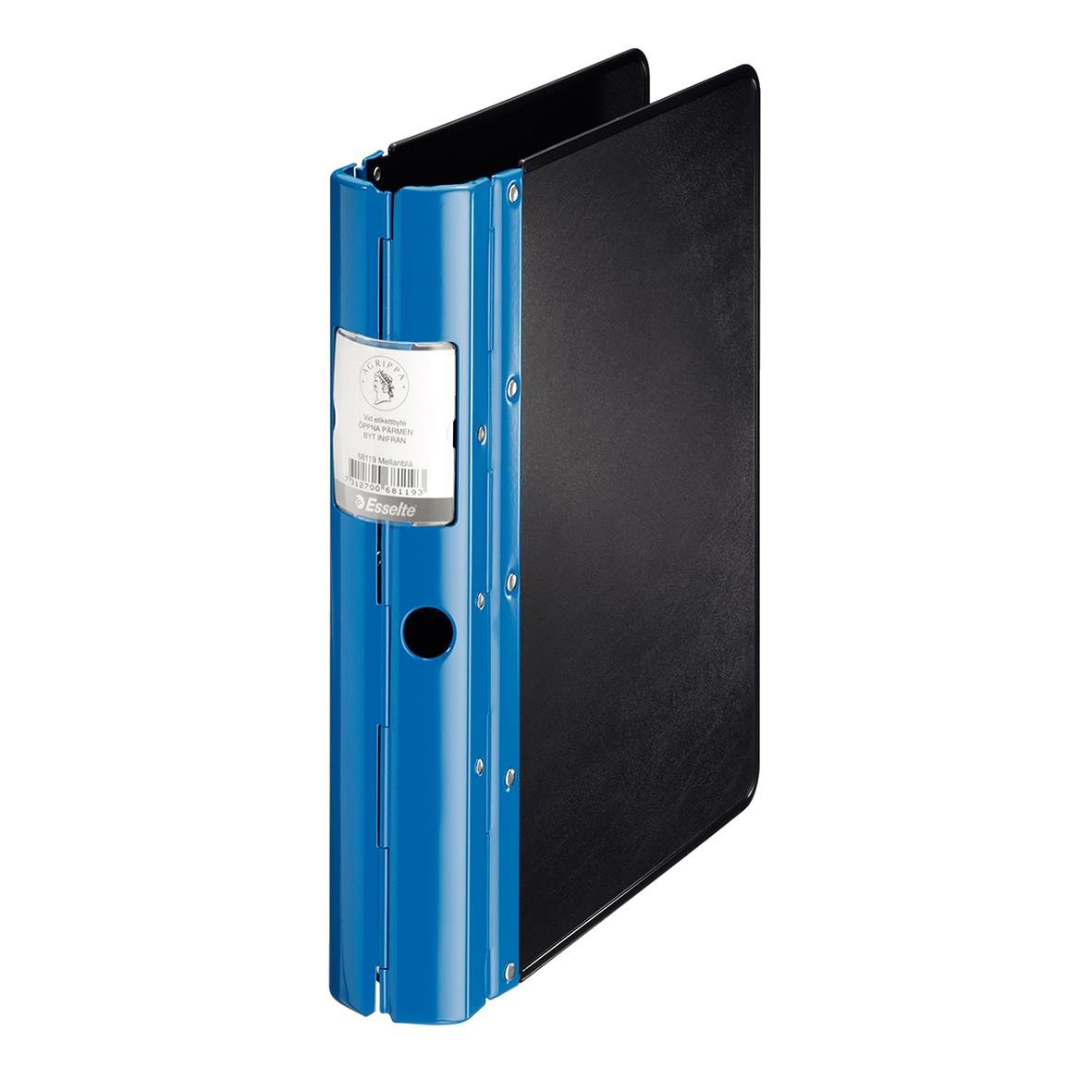 Blå Agrippa Classic 60mm gaffelpärm för A4+ dokument