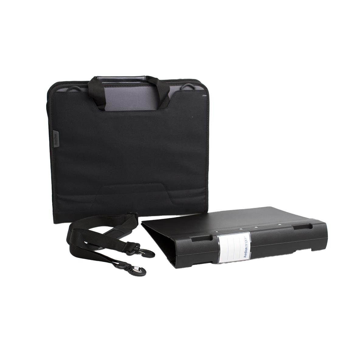 Svart pärmväska för Keba Kebameeting 55mm, A4+ storlek, med axelrem och handtag