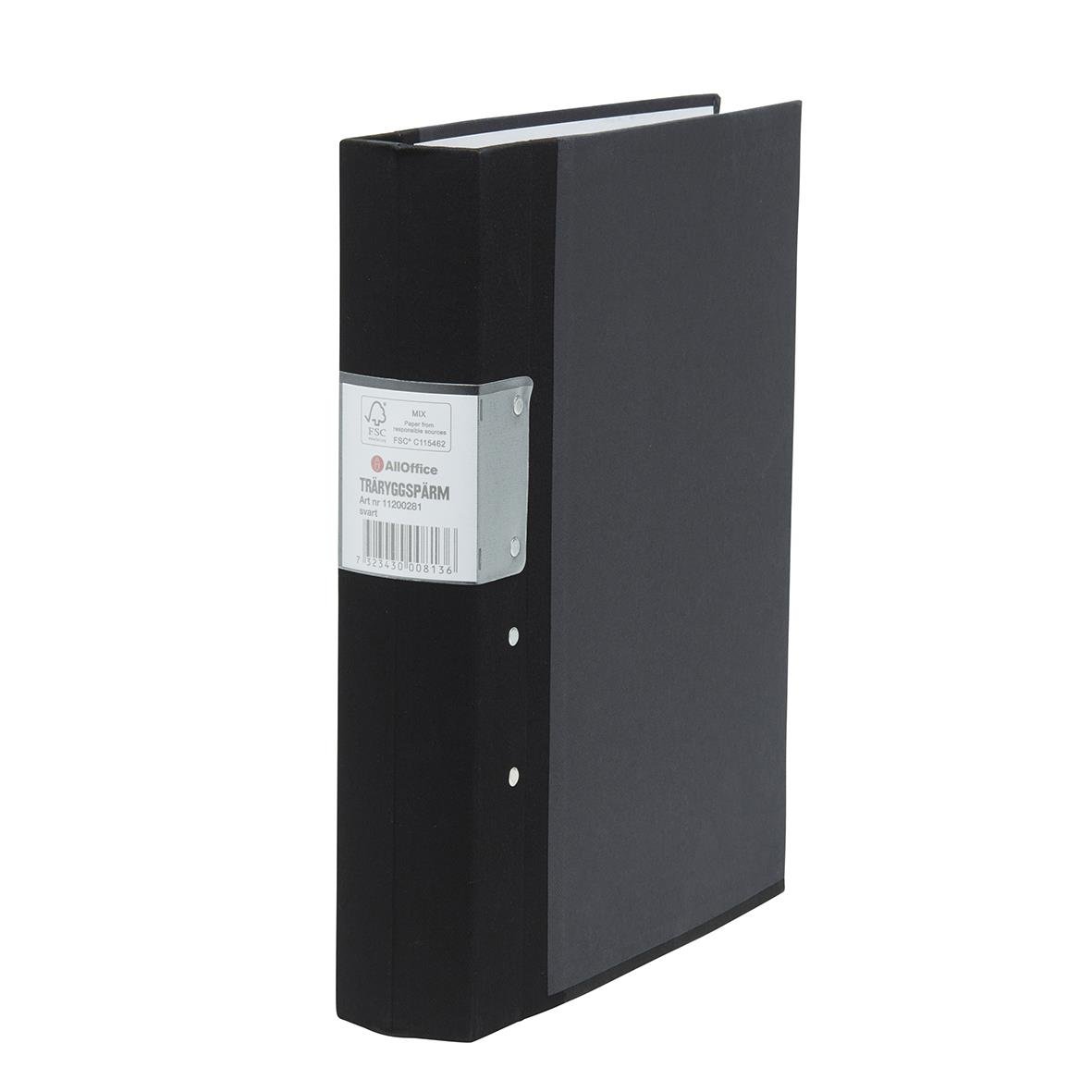 Svart gaffelpärm AllOffice Premium FSC 60mm för A4-ark