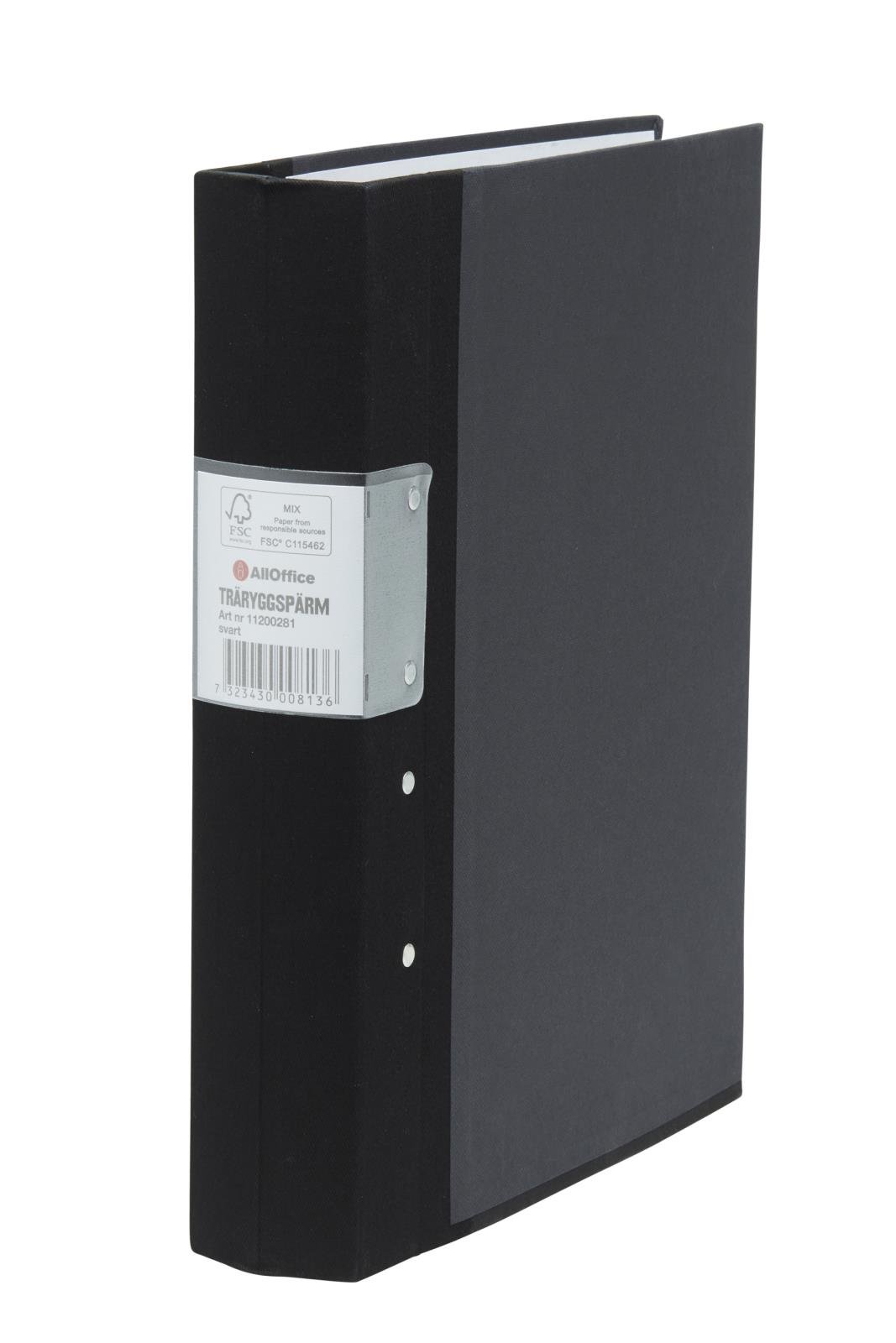 Svart gaffelpärm AllOffice Premium FSC 60mm för A4-ark