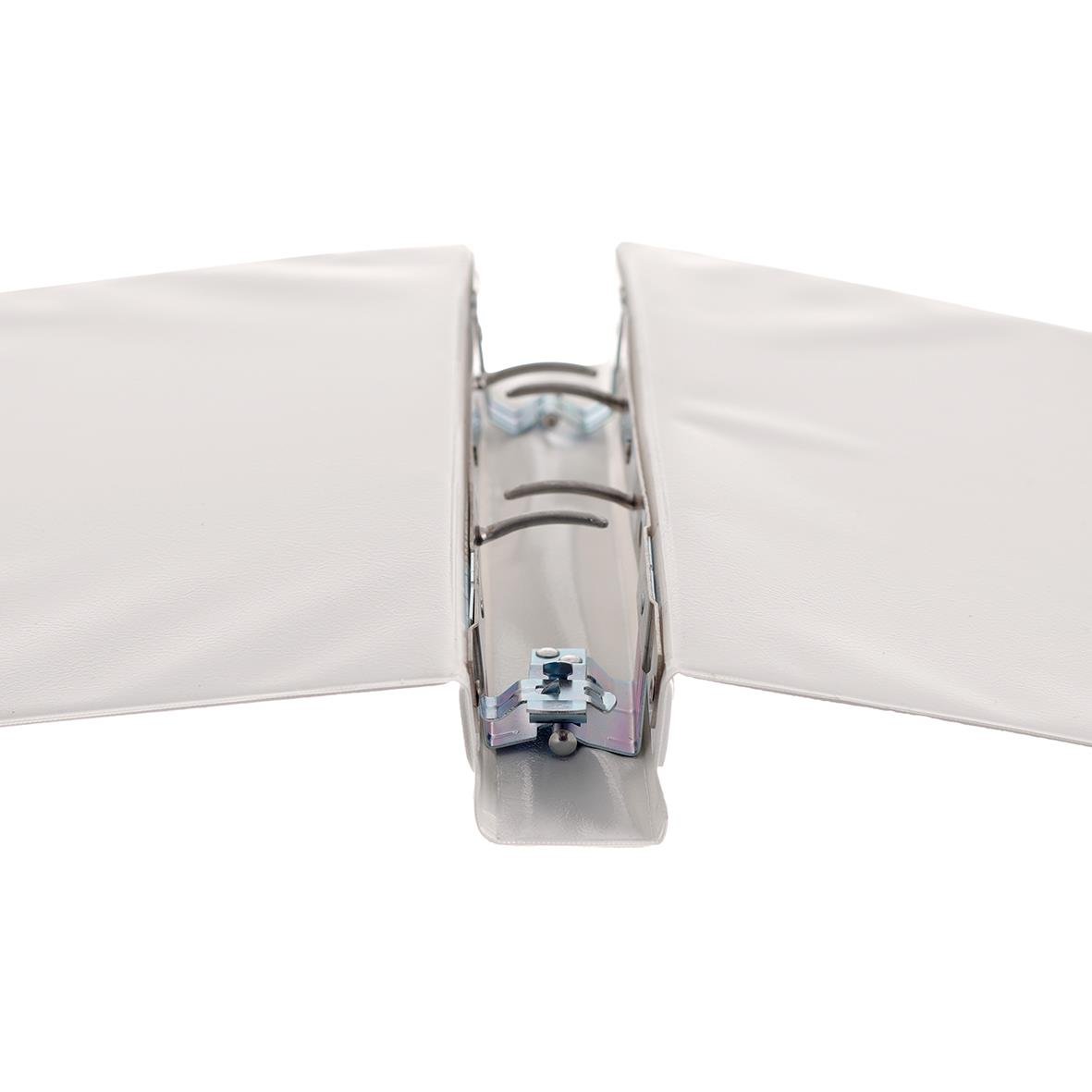 Vit gaffelpärm med ficka och metallklämma för A4, 40mm