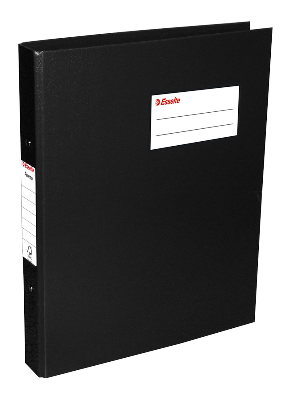 Svart ringpärm Esselte Premo 29mm för A4, med etikettfönster