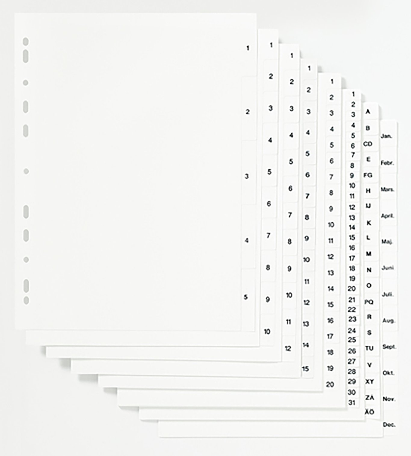 Pärmregister AllOffice plast A4 vita utan försättsblad