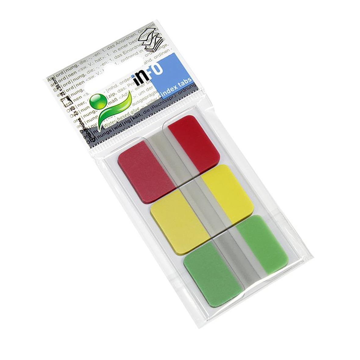 Märkflik med 3 färger, 3x25 flikar, 25x38mm, i plastförpackning