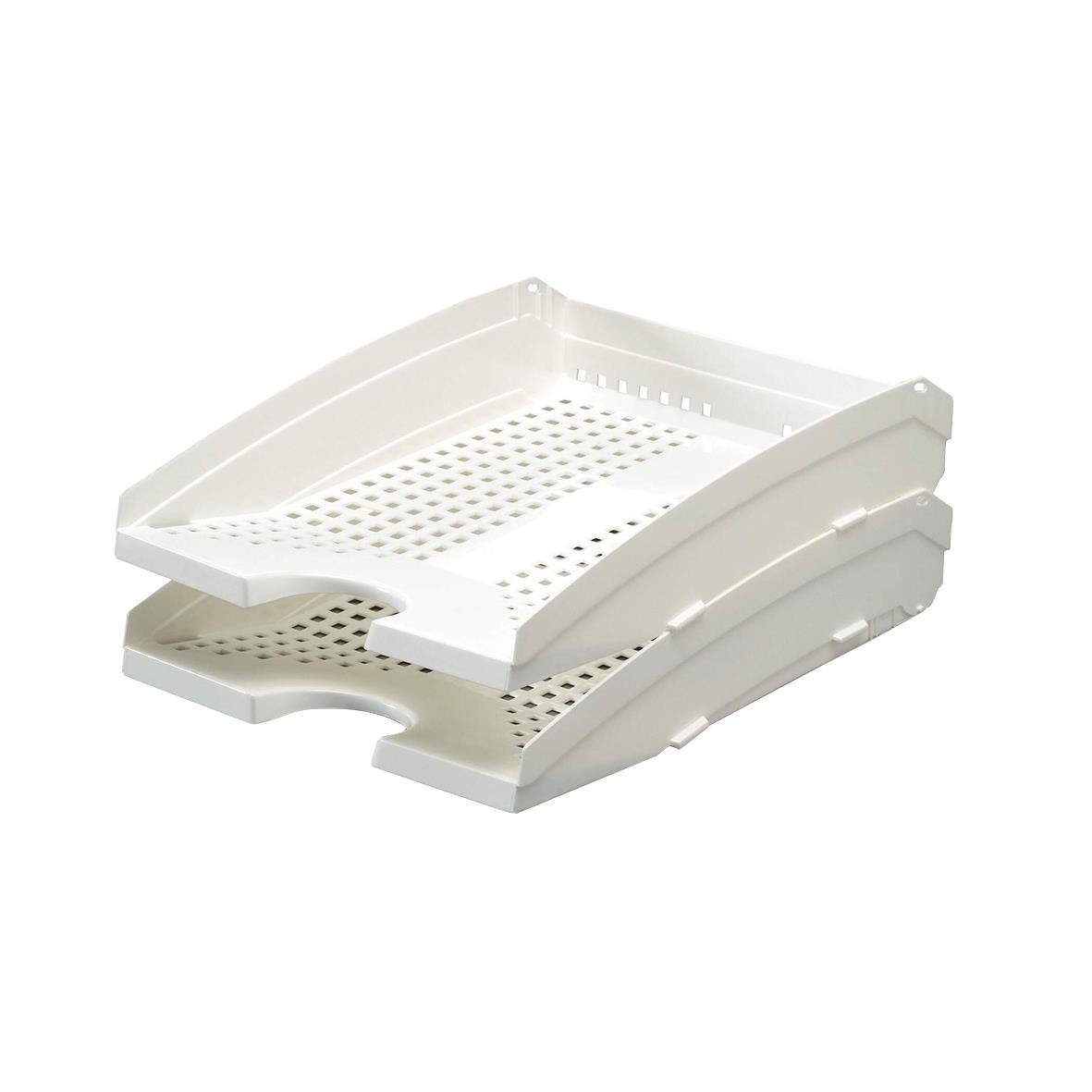 Vit brevkorg Durable Trend med tre fack för dokument och papper