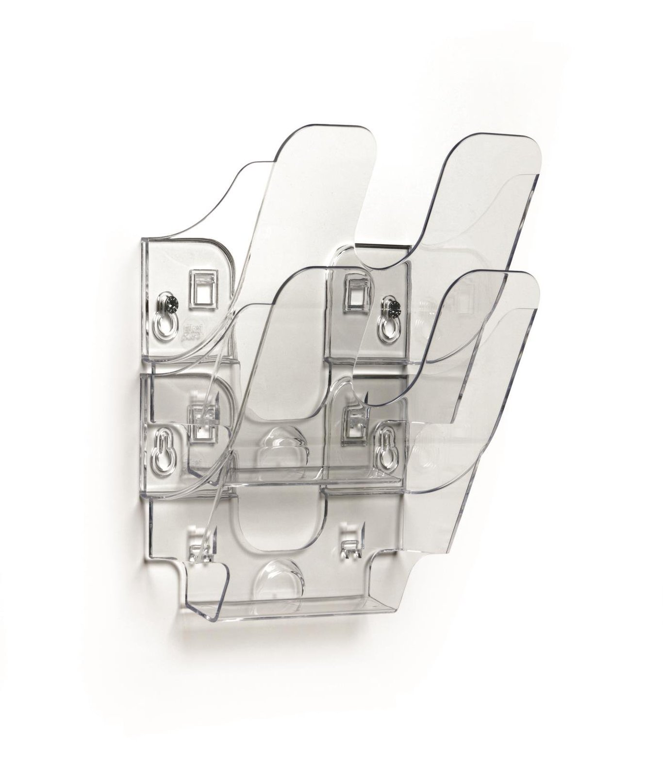 Transparent A5 dokumentfacka i plast med tre fack och fästanordning