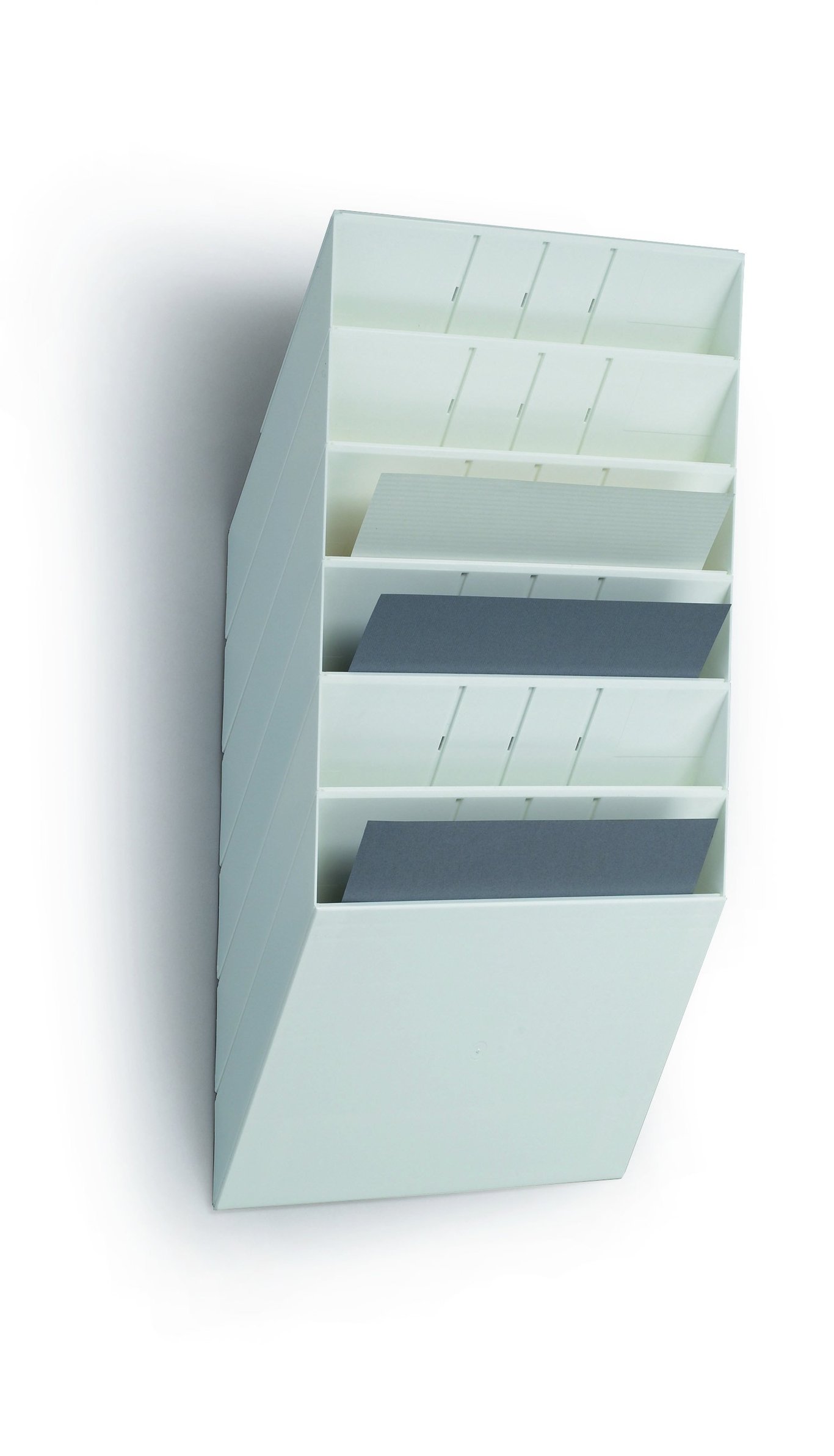 Vit A4-fack blankettfack Durable Flexiboxx med 6 fack, staplad i en stapel