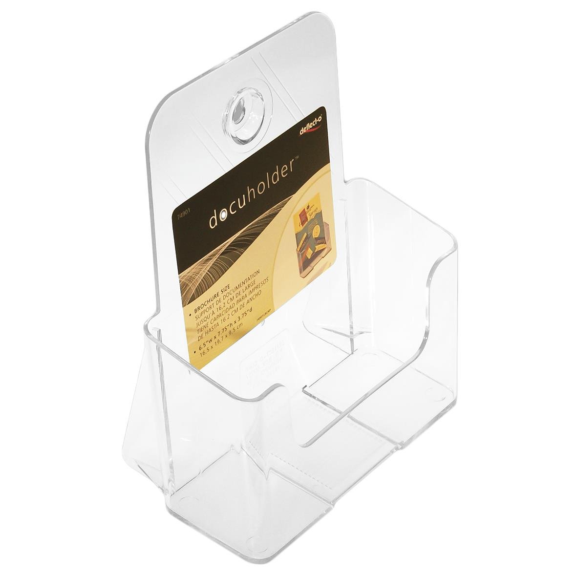 Klar broschyrställ i plast för A5-format med fäste för väggmontering