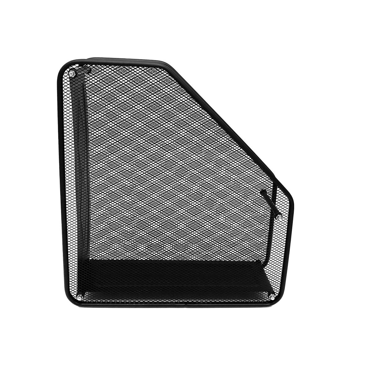 Svart tidskriftssamlare i metall med tråd och A4-storlek