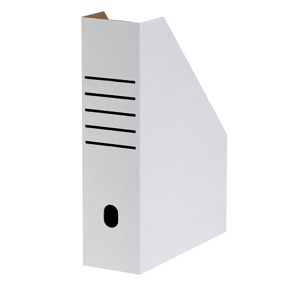 Vit tidskriftssamlare i wellpapp för A4-format
