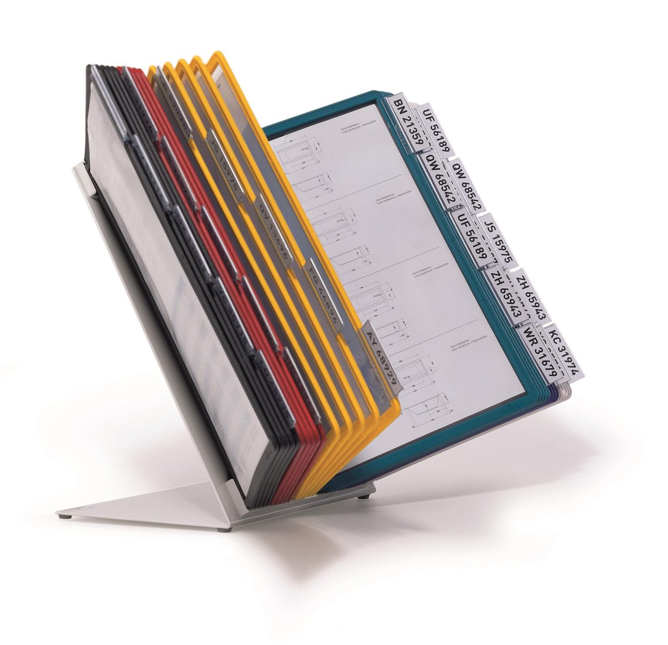 Bordsställ med Durable Vario 30 paneler i sorterade färger och A4-format