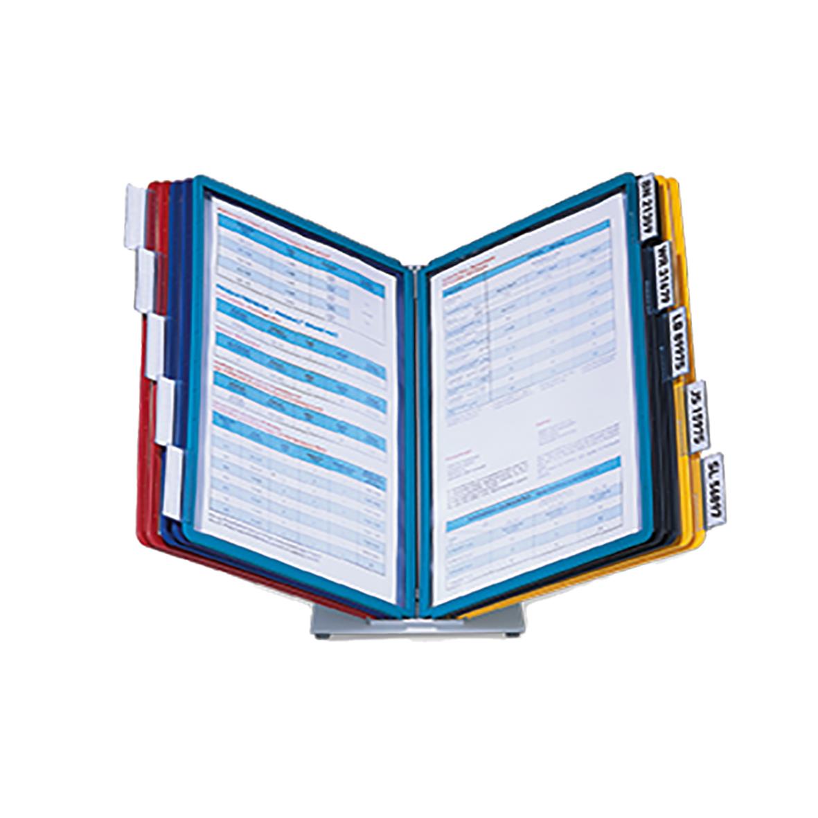 Bordsställ Durable Vario med 10 blandade färgade A4-paneler