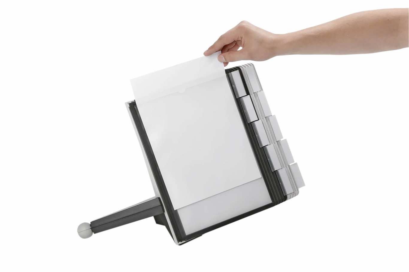 Bordsställ Durable Sherpa med 10 paneler i svart/grå för A4-papper