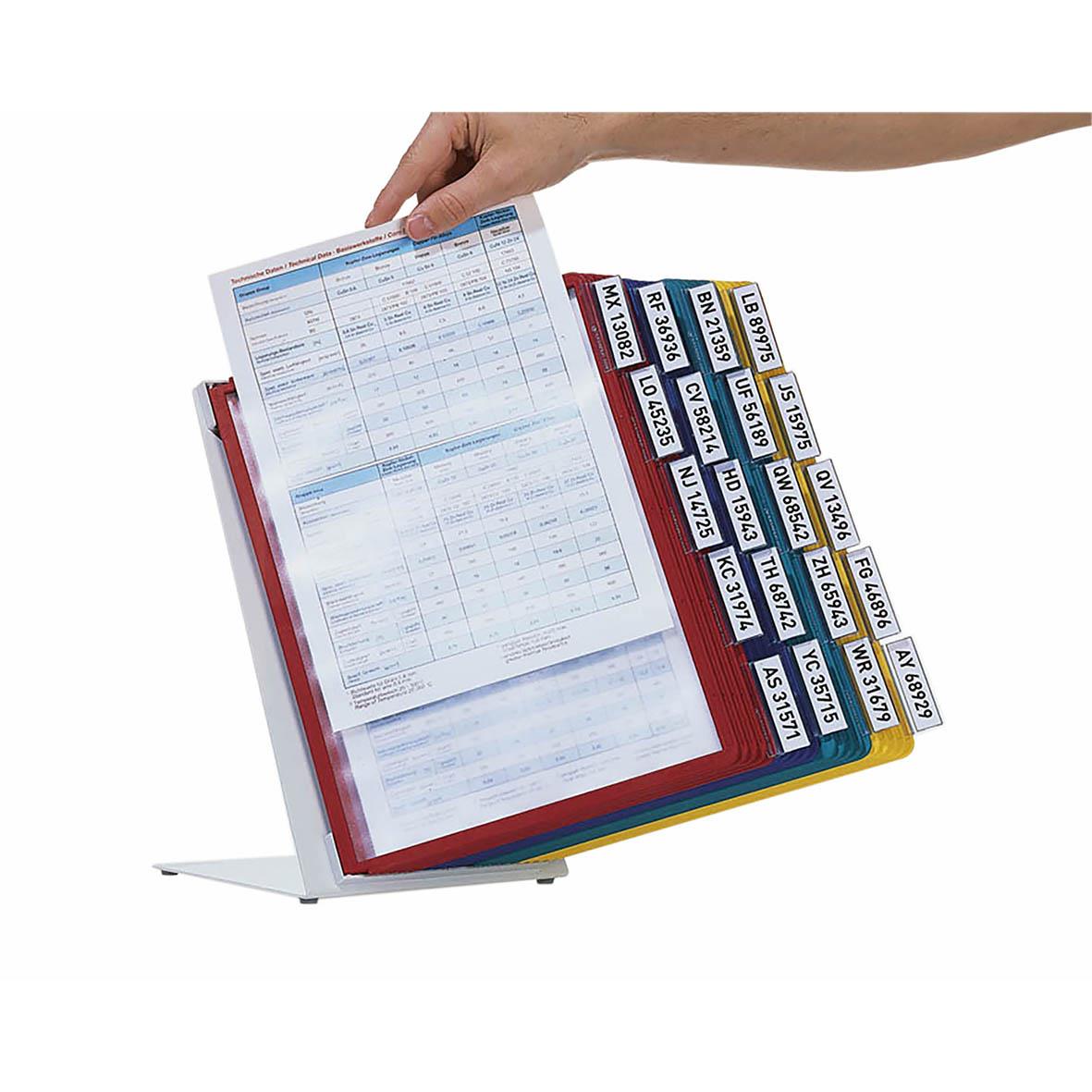 Bordsställ Durable Vario med 20 blandade färgade paneler och A4 dokument