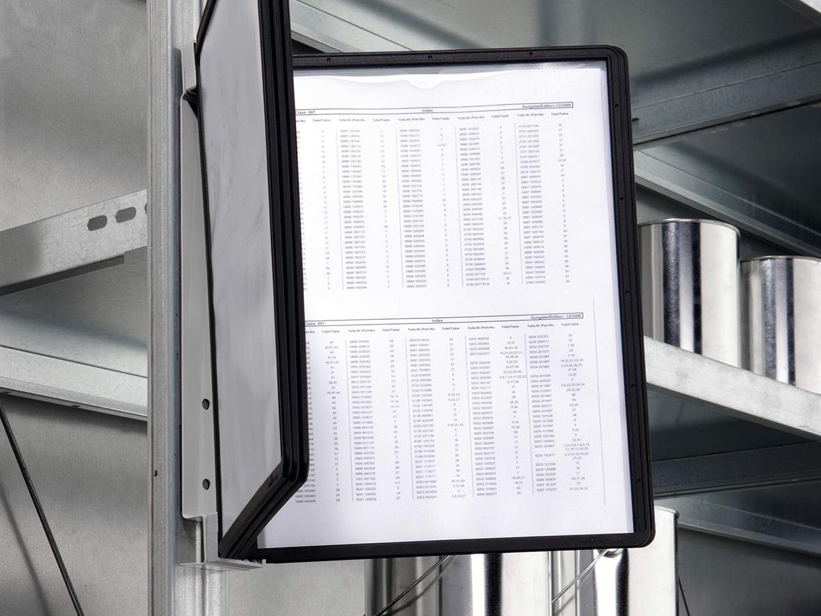 Väggställ Durable Vario Magnet med 5 svarta paneler för A4 dokument