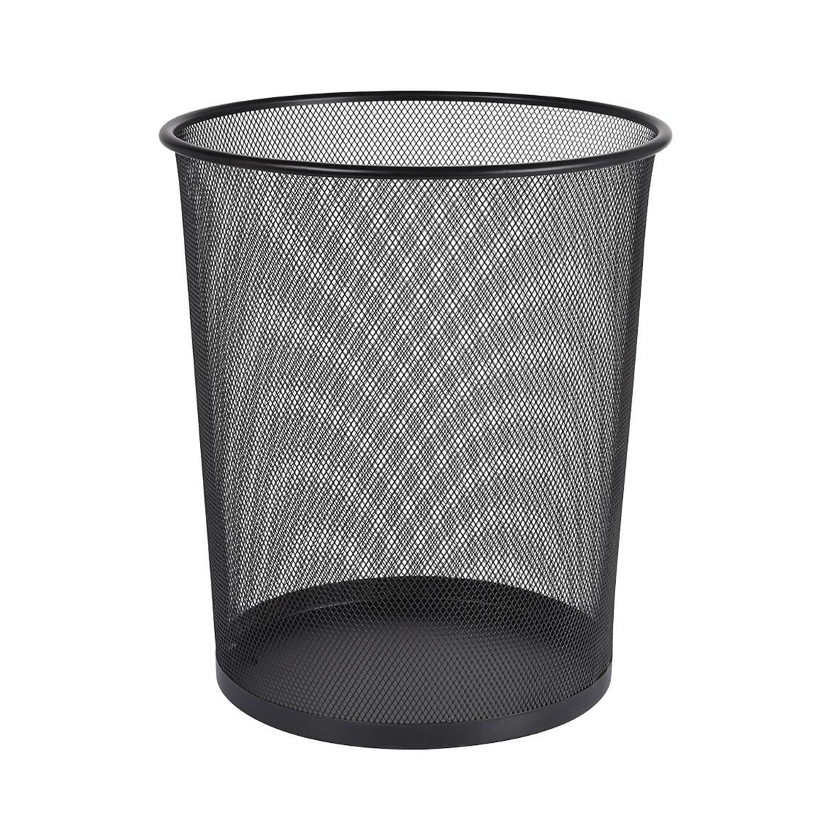 Svart trådkorg för papper med 18 liters volym