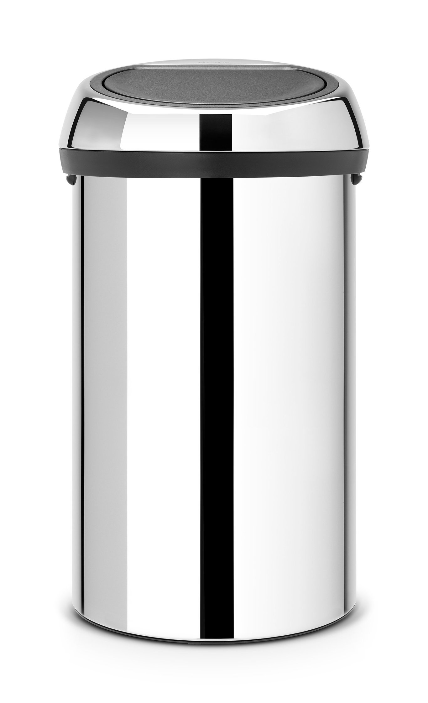 Brabantia Touch Bin i stål med 60L kapacitet, rund form och sensorstyrd öppning