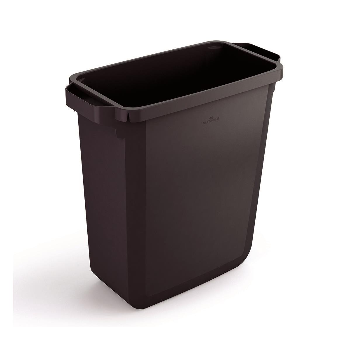 Två återvinningskärl Durable Durabin 60 Eco, en vit och en svart