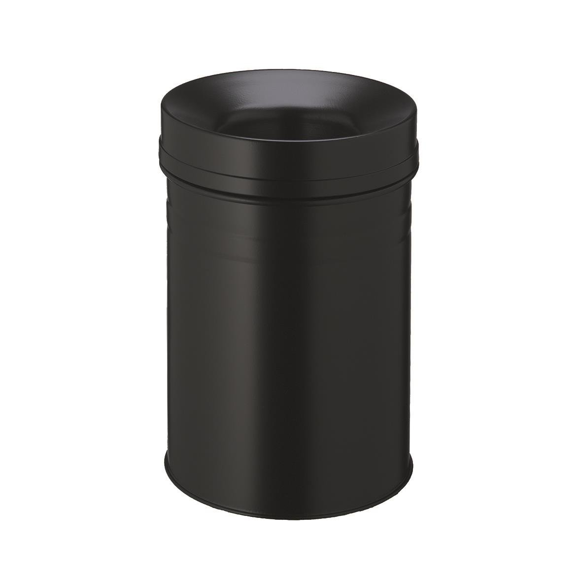 Svart metallavfallstunna Durable Safe+ 15 liter