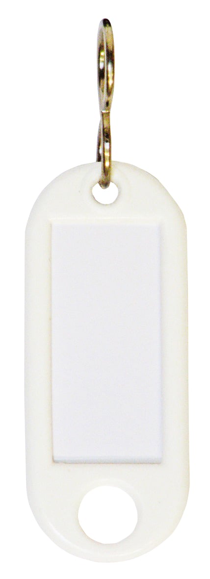 Vit nyckelbricka med fönster och ring för nycklar