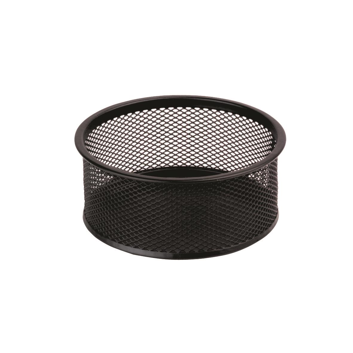 Svart rund gemkopp med hålmönster och måtten 90x50mm