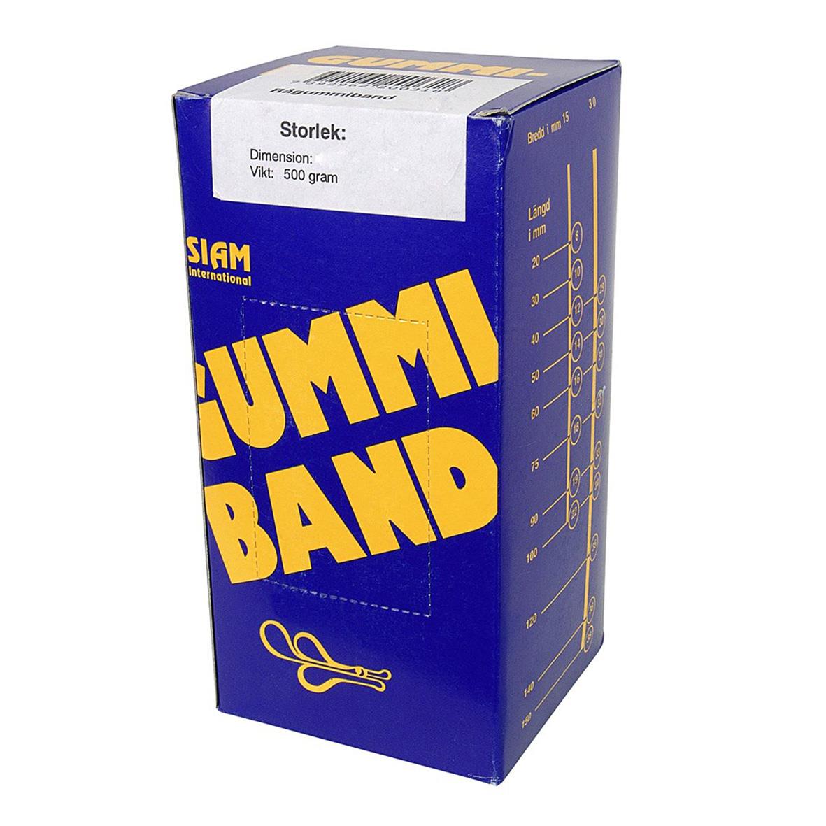 Blå förpackning med gula gummiband, 10 storlek 32 x 1,5 mm, 500 gram