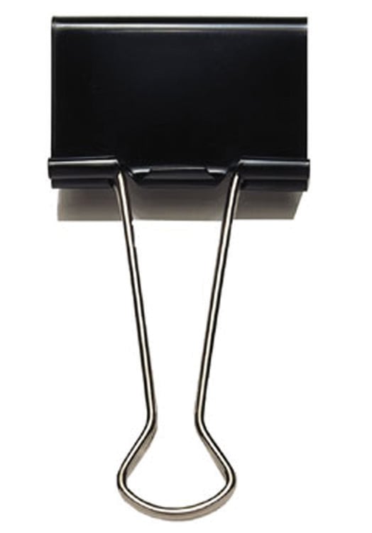 Svart pappersklämma Fold Back 19mm med metallklämma