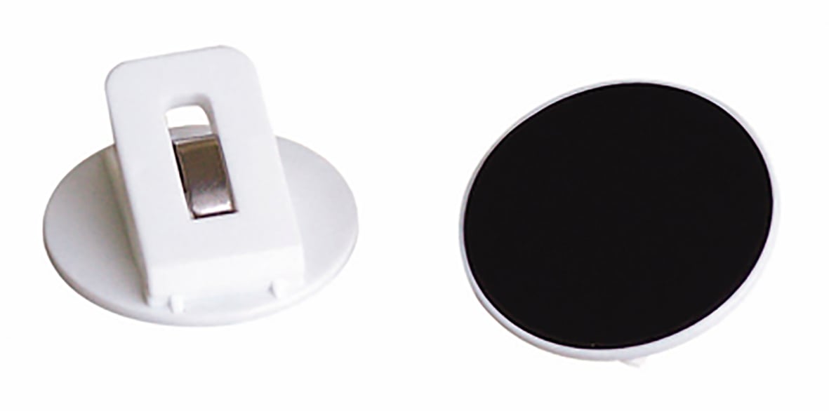 Vit pappersklämma Laurel Magnet 53mm med svart magnetisk yta