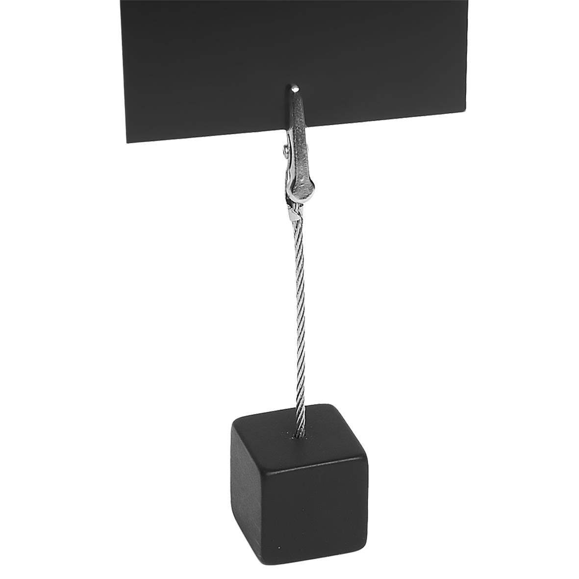 Krokodilklämma med stång på fot, 13 cm, fästs på svart platta