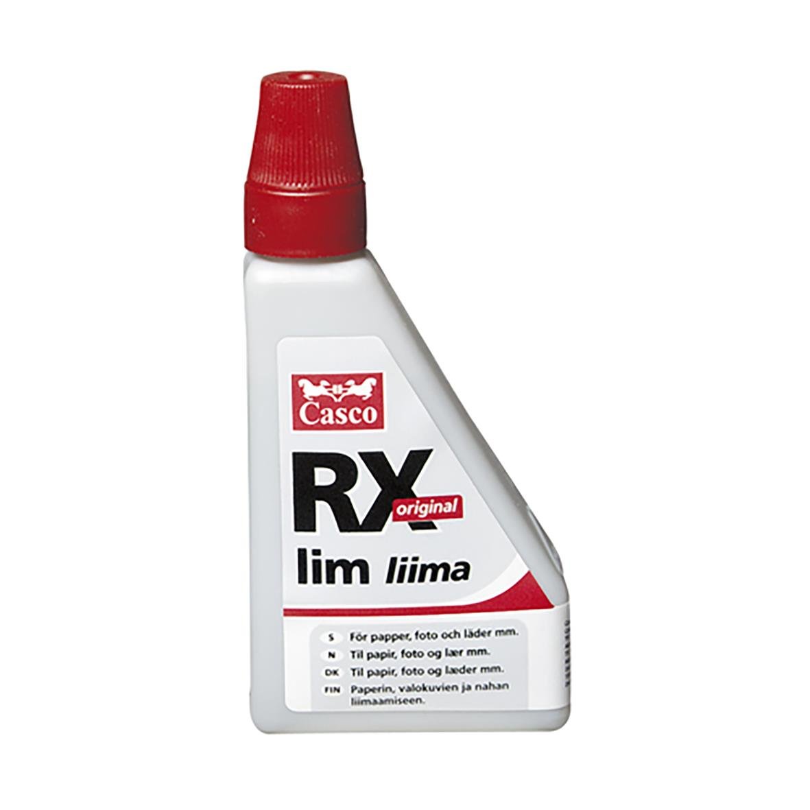 Lim Casco Rx-Lim 85 ml i vit plastflaska med rött lock