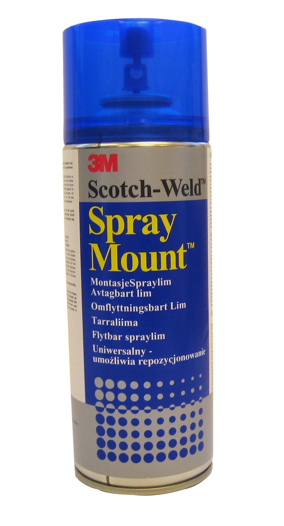 Blå sprayburk med 3M Scotch-Weld Spray Mount 400ml, för limning och montage