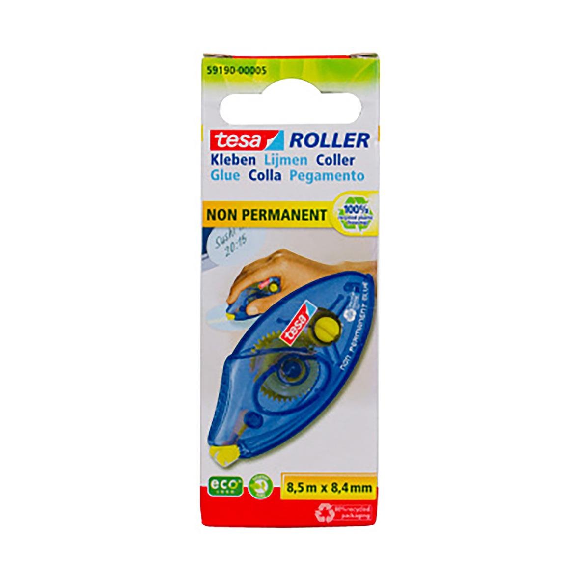 Limroller Tesa engångs, avtagbar, eco-logo, 8,4mm x 8,5m